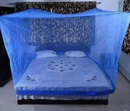 Pappu Industry Best Quality Mosquito Net Square Plain 6x7 Foldable Flexible for Double Bed Polyester Washable Adults Mosquito Net