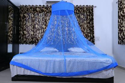 Radhekrishna Enterprises Polyester Adults Washable RK_Double Bed [Round] Mosquito Net 1///90 Mosquito Net