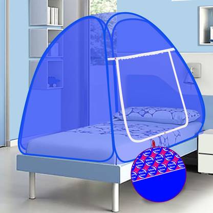 SILVER SHINE Polyester Adults Washable Polyester Foldable for Single Bed Mosquito Net