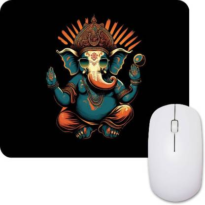 s k fashions Ganesha Print PC Optical Laptop Computer Mouse Pad Soft Rubber Mousepad