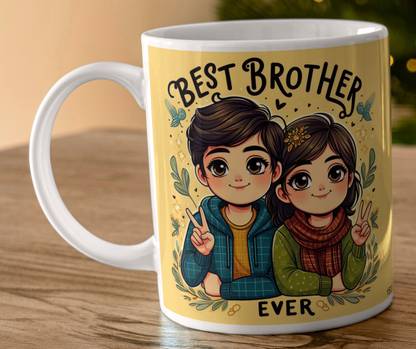 Oducos Perfect gift for Smart Brother, World’s Best Brother Ever Love Bro153 Ceramic Coffee Mug