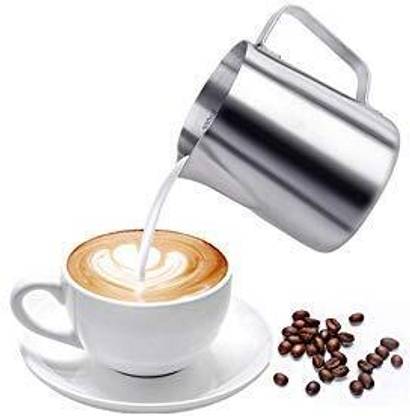 ZiniQX Stainless Steel Milk Frothing Latte Pourer Cappuccino Coffee Jug, Latte Art Stainless Steel Coffee Mug