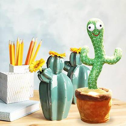 Galox Colorful Glowing Talking Toy, Repeating What You Say Cactus Toys 15s recording Sound And Singing 120 Songs Plush Electronic Baby Toys Funny Creative Kids Toy Best Gift For Kids