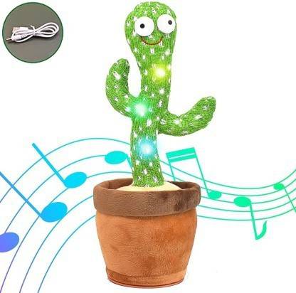 AS TRADERS Dancing Cactus Talking Toy Record and Repeat Voice Rechargeable USB Included (