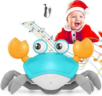 Xcillince Toys Crawling Crab Baby Toy Motion Toys Musical Crab for Kids with Music