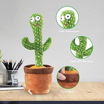 SALEOFF Dancing Talking Cactus Plush Toy, Wriggle, Singing, Repeats What You Say-106