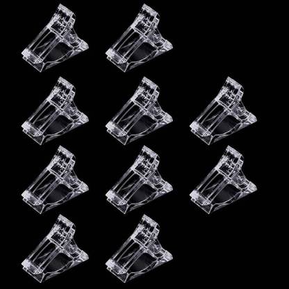 ROBIFEL Professional Nail Tips Clips Set Of 10Pcs Transparent Polygel Quick Building Nail Tips Clips Finger Nail Extension UV LED Builder Clamps Manicure Nail Art Tool Kit For Poly Gel