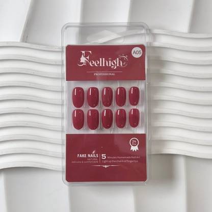 feelhigh 24 Stick on Nails Artificial Fake Nail Set Long Lasting, Quick Fix