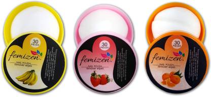Femista NAIL POLISH REMOVER BANANA, STRAWBERRY & ORANGE WIPES
