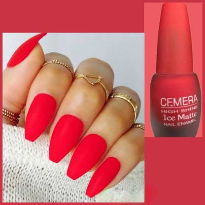 Cemera Breathable Cherry Red Glossy Ice Matte Nail Paint Red