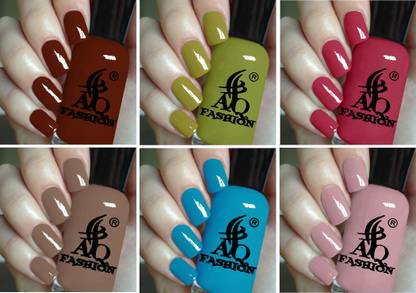 AQ FASHION New Unique Color Rich Paint HD Shine Pastel Color Combo Set (POOJA 86) Maroonish Brown, Olive green, Ruby Pink, Van Dyke brown, Cerulean blue, Bubblegum Pink