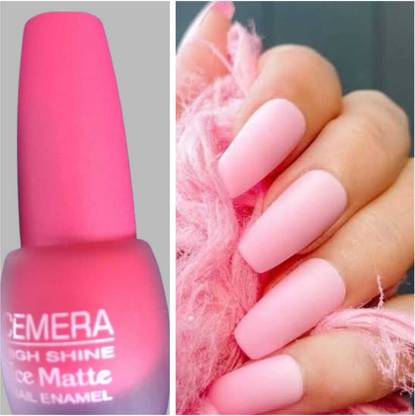 Cemera Ice Matte Quick Dry Long Lasting Water Proof Nail Polish Bright Neon Baby Pink