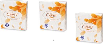 CLARET SOFT & NATURAL 33X33CM PAPER NAPKINS - 3 PLY 50 PULLS (PACK OF 3) Yellow Paper Napkins