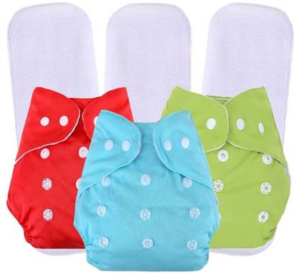 MOONKISS Baby Cotton Cloth Diaper–Washable, Adjustable & Leak-Proof Fabric