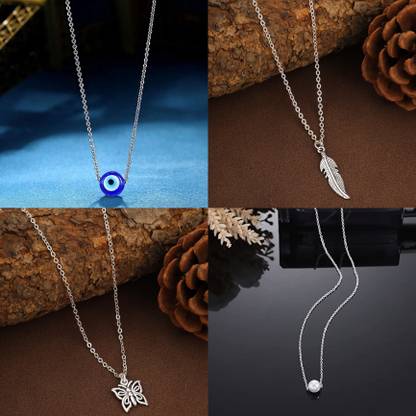 Diamond, Crystal Silver Plated Silver, Alloy Necklace