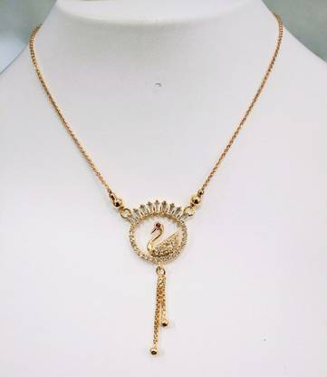 Cubic Zirconia Gold-plated Plated Alloy Necklace