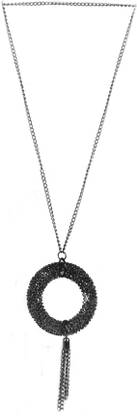 Black Silver Plated Metal Necklace