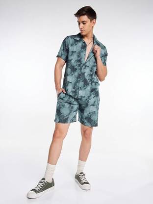 MUMIN Men Printed Multicolor Shirt & Pyjama set