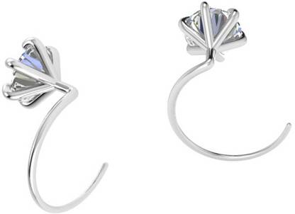 SOMYA Zircon Sterling Silver Plated Sterling Silver Nose Stud