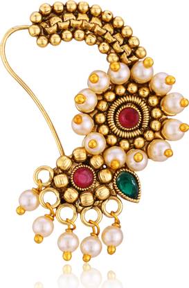 VIGHNAHARTA Cubic Zirconia Gold-plated Plated Alloy Nathiya