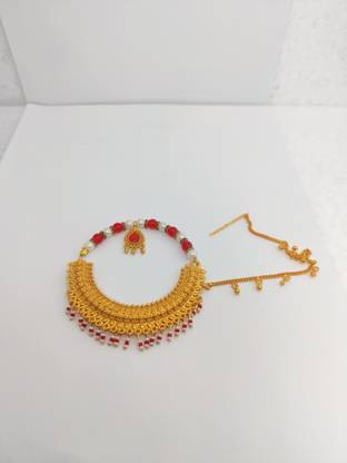 MOHINIMAA ENTERPRISES Beads Gold-plated Plated Brass Nose Ring Set