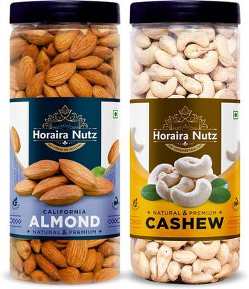 Horaira Nutz Premium Combo 500g -Almond 250g , Cashew 250g Almonds, Cashews