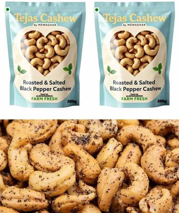 MEWAGHAR Roasted & Salted Combo Black Pepper Cashew |Farm Fresh Crunchy Kaju Dry Fruit Cashews