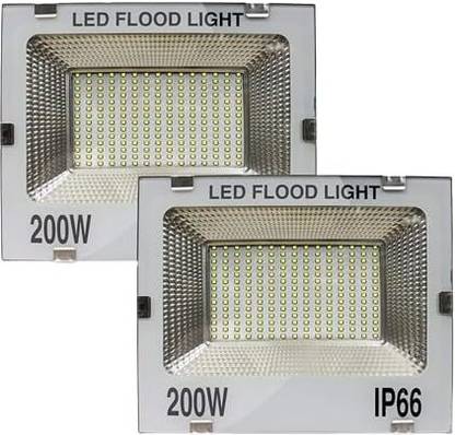 KCS Lite 200 Watt Ultra Thin Slim Ip66 LED Flood Outdoor Light Cool White Waterproof (Pack of 2) Flood Light Outdoor Lamp