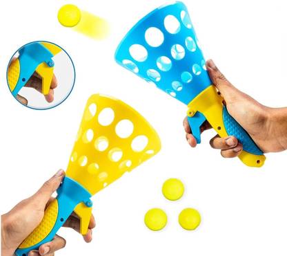 Kiddie Castle Throw Ball For Kids With 2 Launchers and 3 Balls