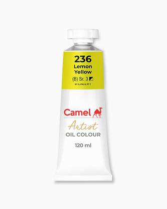 Camel ARTISTS' OIL COLOUR TUBE OF LEMON YELLOW , 120 ML, PACK OF 1