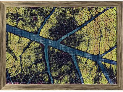 Artzfolio Vintage Art Leaf Canvas Painting Antique Golden Frame 16.7x12inch (42x30cms) Canvas 12 inch x 16.7 inch Painting