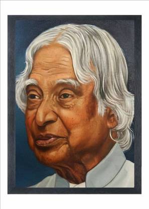 Devatwal APJ Abdul Kalam Photo Frame For Wall Mounted Painting Digital Reprint 10 inch x 14 inch Painting