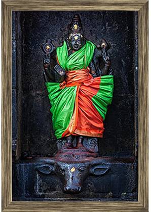 Artzfolio Goddess Durga Temple Darasuram, Tamil Nadu India Framed Painting 16x23.5inch Canvas 23.5 inch x 16 inch Painting