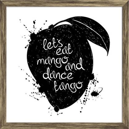 Artzfolio Mango Fruit Canvas Painting Antique Golden Synthetic Frame 24x24inch (61x61cms) Canvas 24 inch x 24 inch Painting