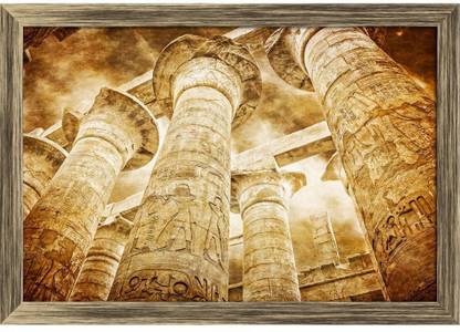 Artzfolio Great Hypostyle Hall At Temple Of Karnak Luxor Egypt Framed Painting 17.6x12inch Canvas 12 inch x 17.6 inch Painting