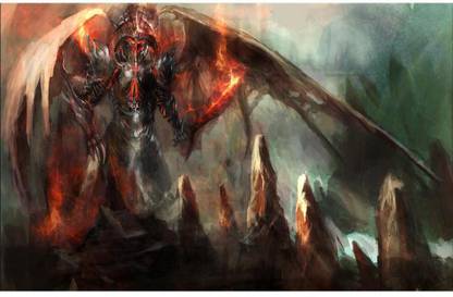 Pitaara Box Apocalyptic Flaming Doom Bringer Of Hell Unframed Wall Art Painting Print Canvas 20 inch x 31.5 inch Painting