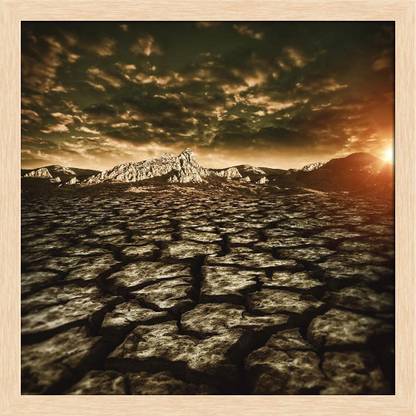 Artzfolio Natural Disaster Framed Wall Art Painting Print Canvas 12 inch x 12 inch Painting