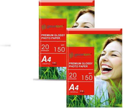 Growlam Premium Glossy 20 Sheets A4 Size Photo Paper – Water Proof, Instant Drying 150 gsm Photo Paper