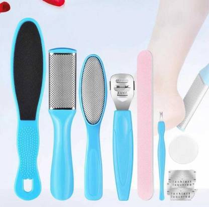Yuvami's Pedicure Tool kit pdcr for Feet. 8 Pcs blue Pedicure Kit Dead Callus Removr