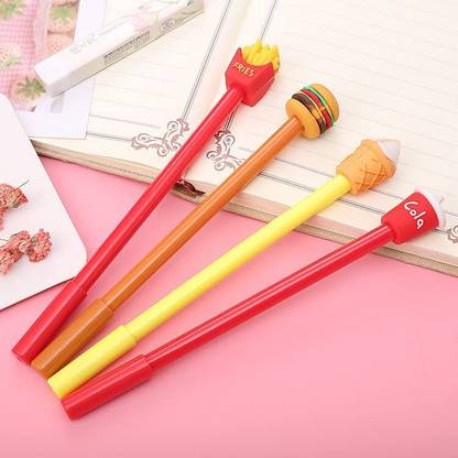 PW PENCILWALA Fries Cola Burger Ice cream Shape Gel Pen for Kids Gel Pen Gel Pen