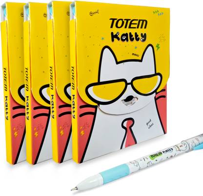 TOTEM Katty 40Pcs Blue Pens|Cute Design|0.5 mm Tip|Smooth Writing|School & Office Ball Pen