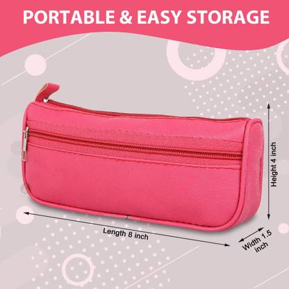 Rasafa 3 Zippered Pencil Pouch Pencil Case Persian Pink Art Polyester Pencil Boxes