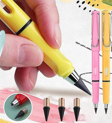 MACVL5 Everlasting Inkless Reusable Erasable Metal Writing Pencil Graphite Nib Pencil