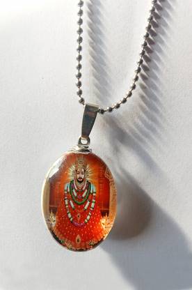 syrma Khatushyam locket for girl and boy Hare Ka Sahara baba Khatushyam/Barbarika Silver Stainless Steel Pendant