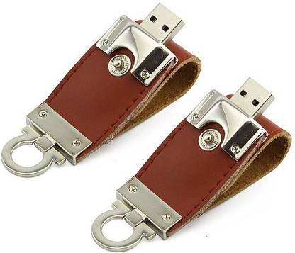 KBR PRODUCT 1+1 COMBO LEATHER INNOVATIVE DESIGN & KEYHOOK USB 2.0 8 GB Pen Drive Compatible with Gaming Console, Desktop Computer, Audio Player, Television, Laptop USB 2.0 Metal Case