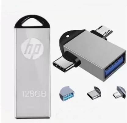 HP v220w 2IN OTG 128 GB Pen Drive Compatible with Laptop USB 2.0 Metal Case