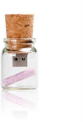 KBR PRODUCT transparent glass container 8gb USB 2.0 flash drive 8 Pen Drive Compatible with Gaming Console, Desktop Computer, Audio Player, Television, Laptop USB 2.0 Metal Case