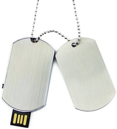 Eshop Army Metal Necklace Solider Dog Tag Chain Shape 4 GB Pen Drive Compatible with Gaming Console, Desktop Computer, Television, Audio Player, Laptop USB 2.0 Metal Case