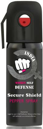SECURE SHIELD Ultra Strong Women Self Defence Pepper Spray for Safety/Protection, Compact Size with Clip | Max Protection - 45 shots | 55 ml Pepper Stream Spray