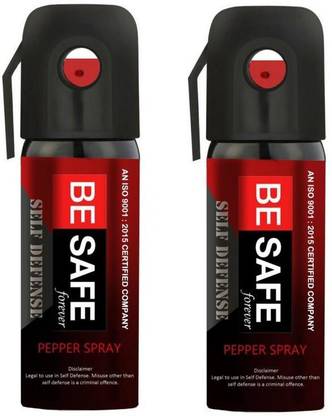BE SAFE Forever Self Defence Pepper Spray for Security Guard, Armed Force/Police & Civilian | Pack of 2 Pepper Stream Spray